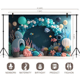 LB0572 Balloons Garland under The Sea Ocean Little Mermaid Backdrop